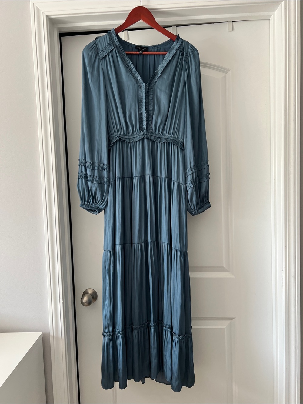 & Other Stories Slate Blue Tiered Maxi Dress